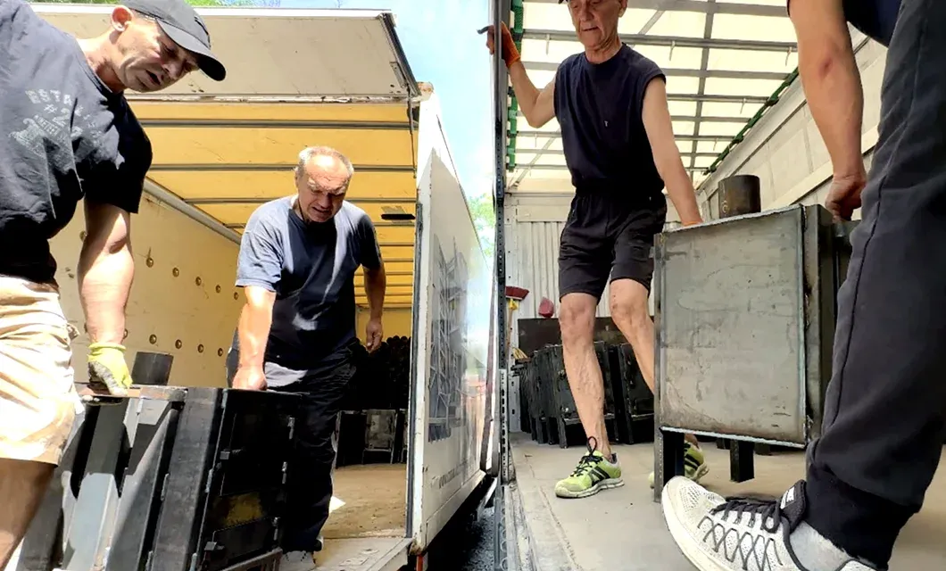Wood-burning stoves are being delivered to villages in Eastern Ukraine where there is no electricity.