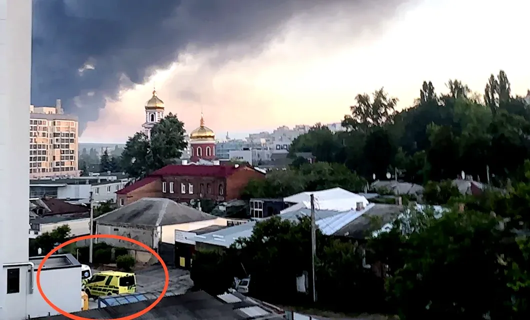 Kharkiv, June 15, 2026 — At 4:00 a.m. on the morning of the handover, Russia launched a heavy attack using missiles, rockets, glide bombs, and drones. The red circle marks our ambulance's location.