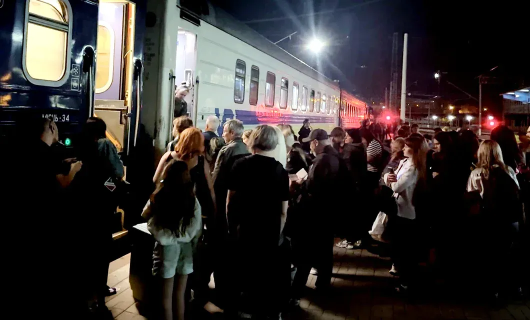 An evacuation underway at the Dnipro railway station after Russia targeted the site.