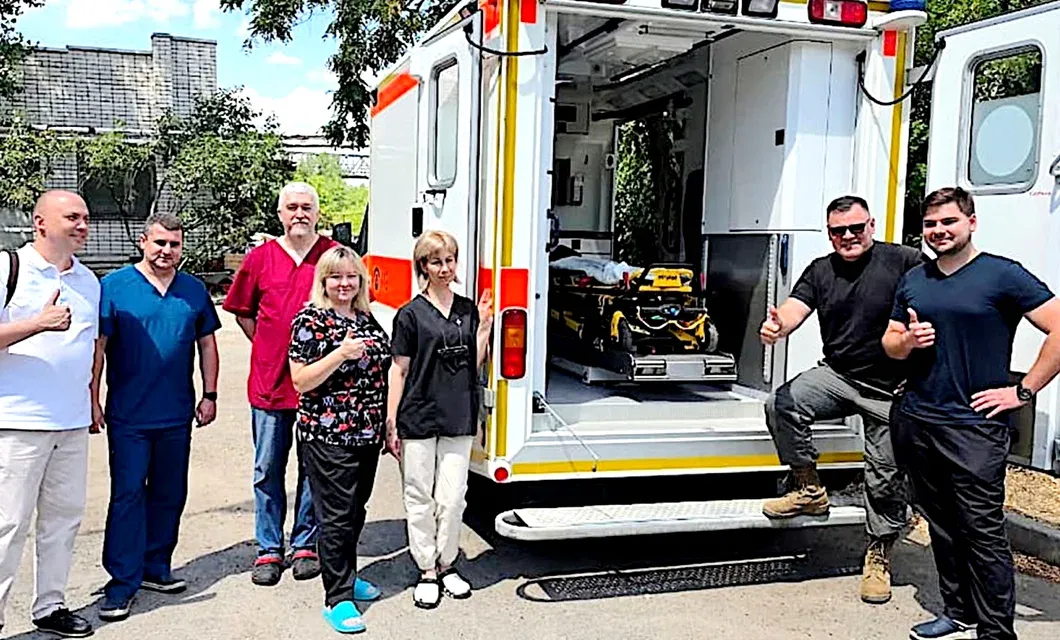 An ambulance provided by UkraineAid was delivered to the hospital in Zaporizhzhia. Hospital leadership expresses its gratitude — the city is shelled daily with missiles and glide bombs.